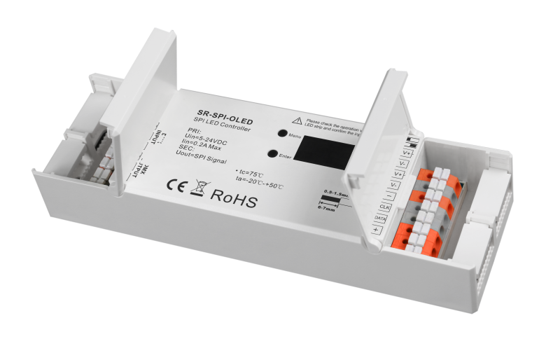SR-SPI-OLED SPI Pixel-Controller DMX RF OLED 44 IC-Typen 5-24V DC für digitale LED Streifen