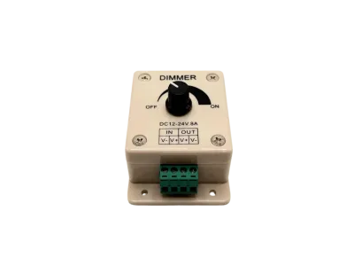 LED Dimmer 12V 24V 8A mit Drehregler für einfarbige LED Streifen weiss
