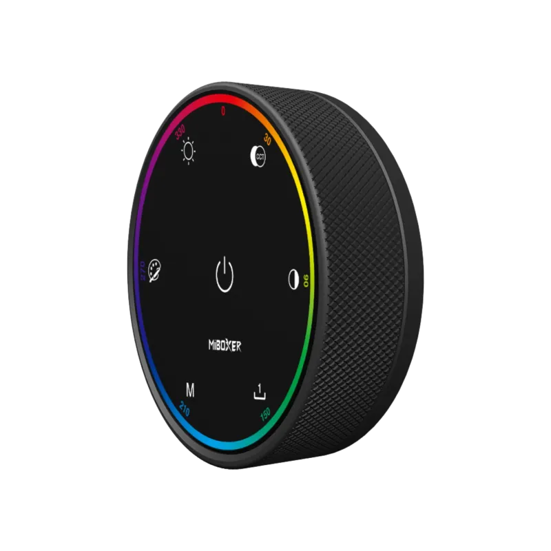 MiBoxer K6 RGB+CCT LED Controller schwarz mit RGB Farbring und Touch Bedienfeld