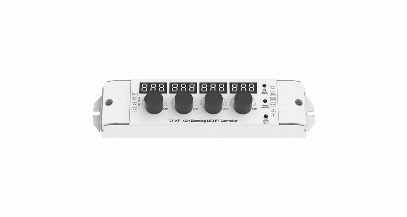 LED Controller 4 Zonen 12-48V manuelle Helligkeitsregelung für LED Streifen mit Drehknopf Steuerung