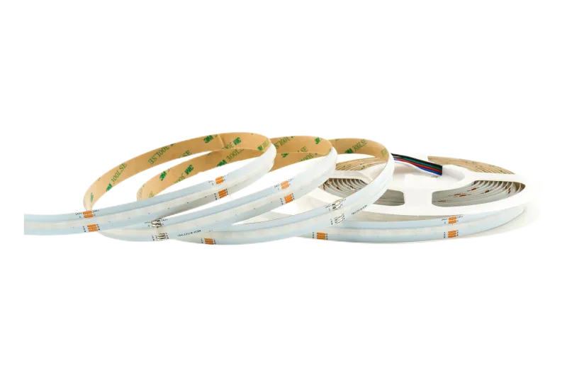 COB RGBW LED-Streifen 12 mm abgerollt – Chip-on-Board-Technologie mit 784 LEDs/m für durchgängig punktfreies Licht