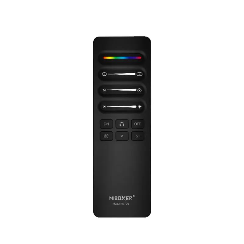 MiBoxer C6 SPI LED Fernbedienung Frontansicht mit Touch Farbrad und Steuerung für Pixel LED Streifen