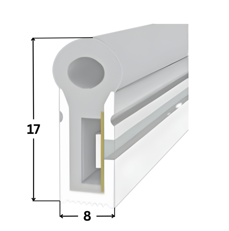 LED Neon Tube 08x17mm im Querschnitt mit Silikon Schlauch für 24V LED Streifen, IP67 wasserdicht