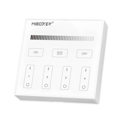 MiBoxer B1 LED Wandfernbedienung Touchpanel in Weiß 2.4GHz Dimmer zur Steuerung von einfarbigen LED Streifen Frontansicht