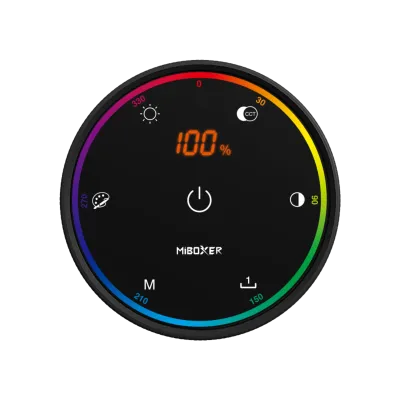 Miboxer K6 – RGB+CCT Drehregler-Fernbedienung, 2,4 GHz LED Steuerung, 9 Lichteffekte & Szenen-Speicher