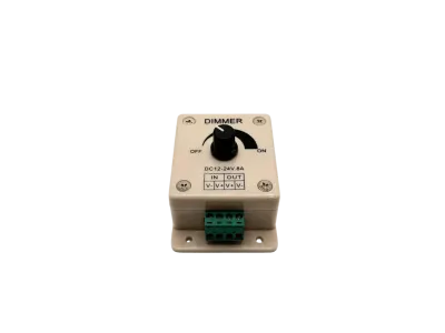LED Dimmer 12V 24V 8A – kompakter Drehdimmer für LED Streifen LED Dimmer 12V 24V 8A Drehdimmer für LED Streifen Konstantspannung kompakt