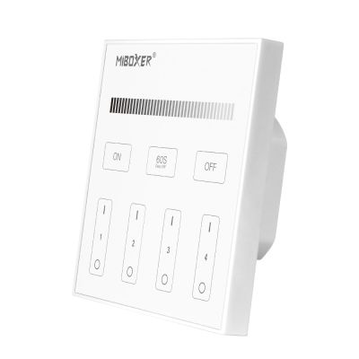 MiBoxer T1 LED-Wandsteuerung – 4 Zonen, 1-Kanal 2,4 GHz Touchpanel zum dimmen bei 230 V MiBoxer T1 LED-Wandsteuerung – 4 Zonen, 1-Kanal 2,4 GHz Touchpanel zum dimmen bei 230 V