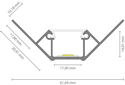 LED Fliesen-Eckprofil 2m EXO-F2_15 (15 mm) – Inneneckprofil für LED-Strips LED Fliesen-Eckprofil 2m EXO-F2_15 (15 mm) – Inneneckprofil für LED-Strips