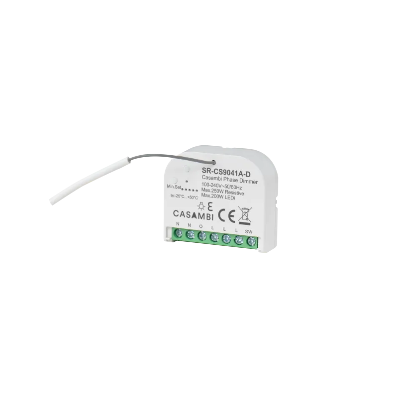 Casambi Micro Smart Dimmer SR-CS9041A-D 1 Kanal 230V LED Unterputz Frontansicht