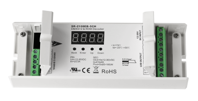 SR-2108EB-5CH DMX512 & RDM Decoder 5-Kanal 16-Bit 5A pro Kanal 12-36V DC für RGB+CCT LED Streifen
