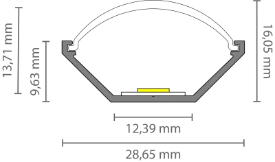 Flaches LED Eckprofil 2m EXO-V1_12 (12 mm) – Sichtprofil für LED-Strips