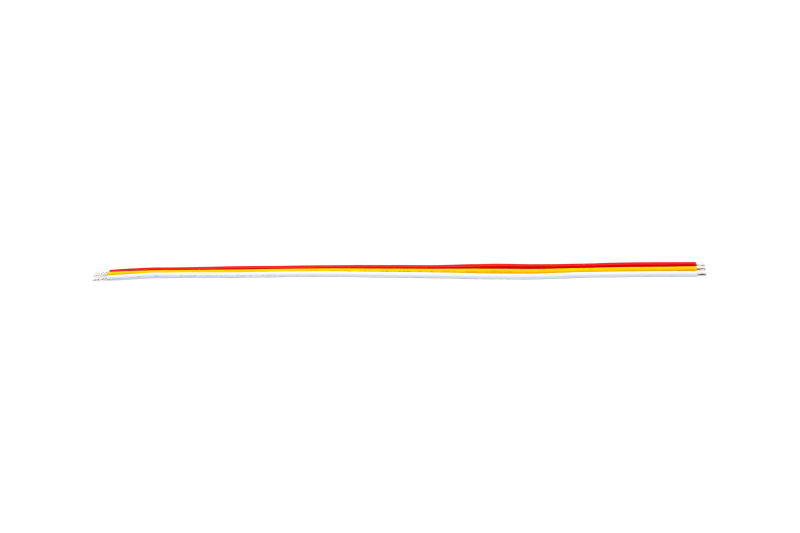 SK-LED Flachbandkabel 3-polig 20 AWG für CCT LED-Streifen – Anschluss- und Verlängerungskabel, farbcodiert für Warmweiß / Kaltweiß, Meterware für LED-Installationen.