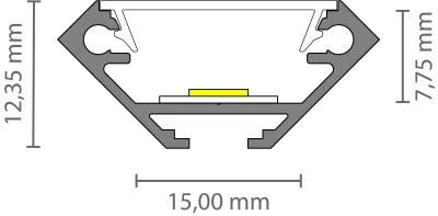 LED Eckprofil mit Kabelkanal 2m EXO-V2_14 (14 mm) – Aluminiumprofil für LED-Strips