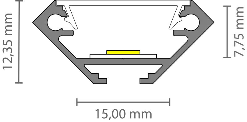 LED Eckprofil mit Kabelkanal 2m EXO-V2_14 (14 mm) – Aluminiumprofil für LED-Strips