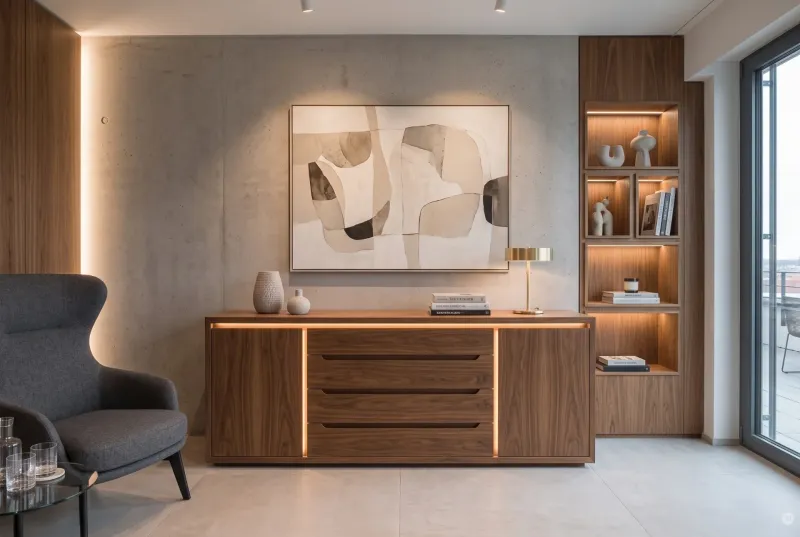 design-sideboard-walnuss-betonwand-indirekte-led-beleuchtung-betonoptik