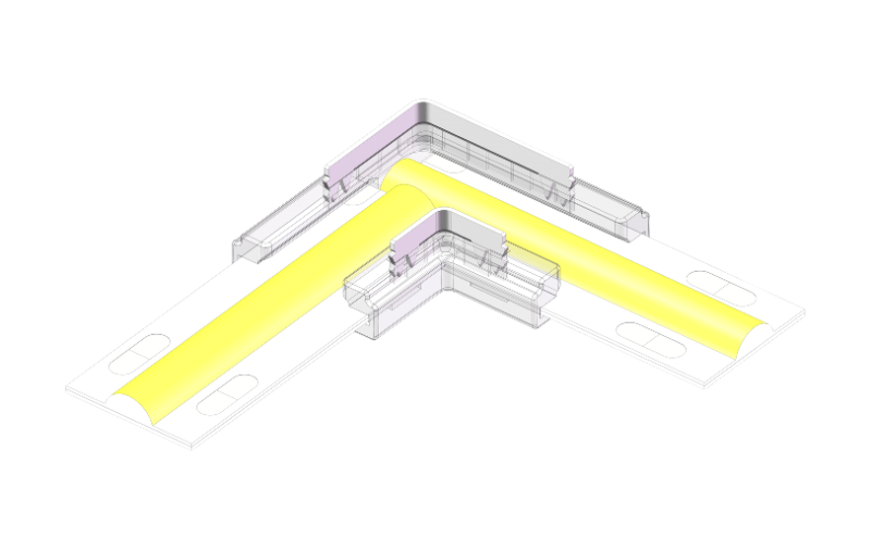 LED Eckverbinder – L-Form, 2-polig, lötfrei für 8 mm COB LED-Streifen