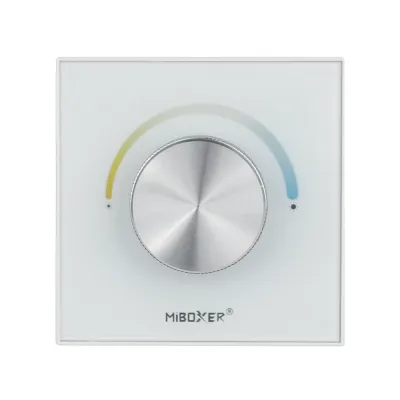 MiBoxer P0 LED Wandpanel Drehregler Touch Dimmer CCT einfarbig weiß 12–48V MiBoxer P0 LED Wandpanel mit Drehregler Touch Oberfläche für CCT und einfarbige LED Streifen 12–48V Funksteuerung weiß