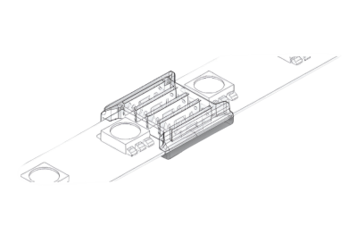RGBW LED Strip to Strip Connector – 5 Pin SMD 12 mm Verbinder in Installation / in use – solderless connection – SK-LED LED Strip-zu-Strip Connector / Verbinder für 12 mm RGBW SMD LED-Streifen – lötfrei (solderless) – zeigt Installation und Verbindung zweier LED-Stripes – kompakte Montage für RGBW-Lichtlösungen – SK-LED