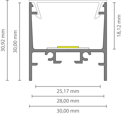 Hohes LED Alu Aufbauprofil 2m EXO-N4_24 (24 mm) –| Aluminiumprofil für LED-Strips