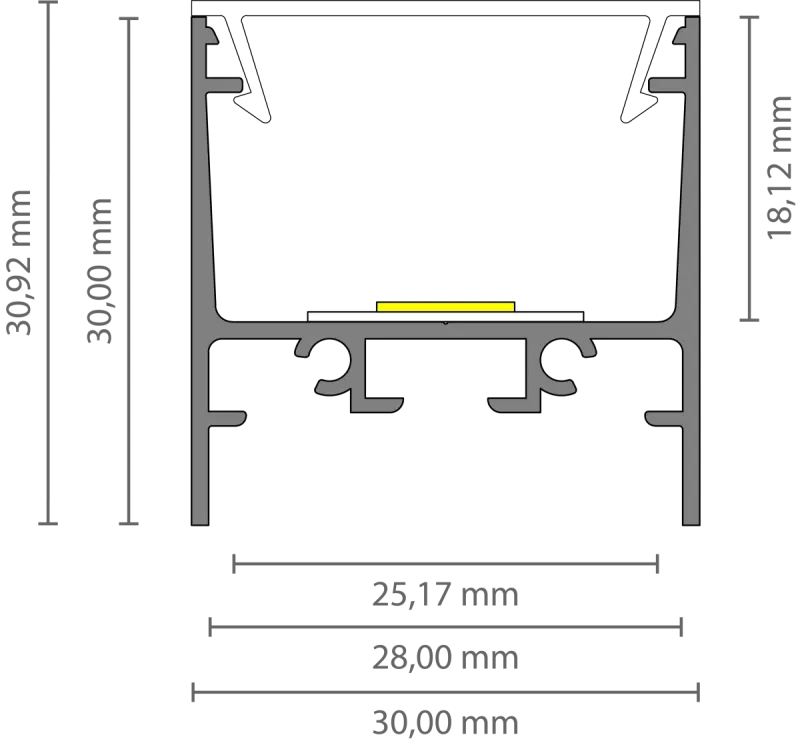 Hohes LED Alu Aufbauprofil 2m EXO-N4_24 (24 mm) –| Aluminiumprofil für LED-Strips