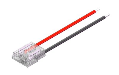 LED Strip to Wire Connector 2-Pin Solderless Cable 15 cm for Single Color COB LED Strips – SK-LED 2-poliger LED Strip-zu-Kabel Schnellverbinder – lötfreier (solderless) Connector mit 15 cm Anschlusskabel – ideal für COB & SMD LED-Streifen – einfache, sichere Verbindung ohne Löten – SK-LED