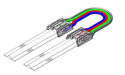 LED Strip-zu-Strip Verbinder – 5-polig, 12 mm, lötfrei mit 15 cm Verbindungskabel für RGBW COB LED-Streifen