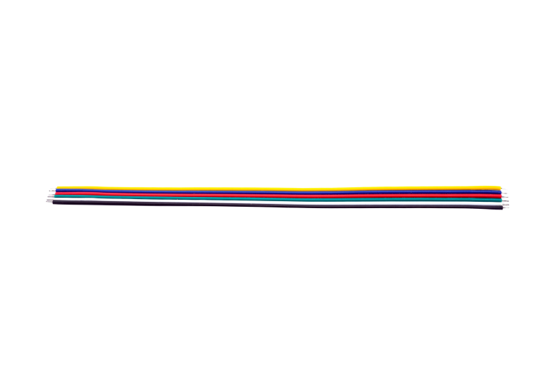 Flachbandkabel RGBCCT – 6-polig, 24 AWG, Meterware für LED-Installationen