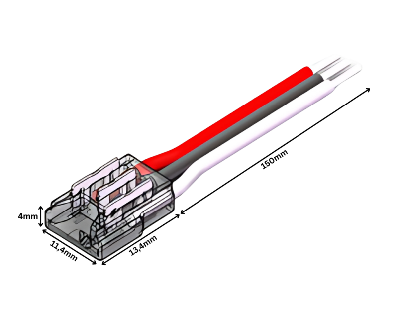 Tunable White LED Strip-zu-Kabel-Schnellverbinder für 10 mm CCT SMD LED-Streifen – lötfreie, saubere Verbindung mit 15 cm Anschlusskabel für schnelle CCT-Installationen – SK-LED