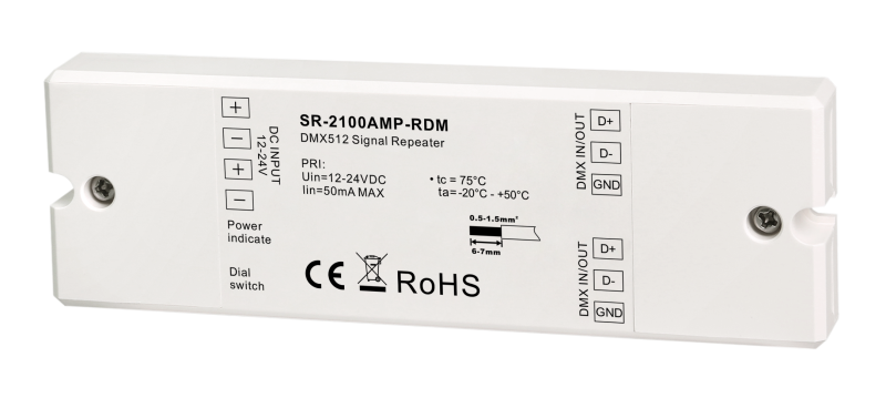 DMX512 Signal Repeater SR2100AMP RDM DMX Verstärker zur Signalverlängerung und Stabilisierung