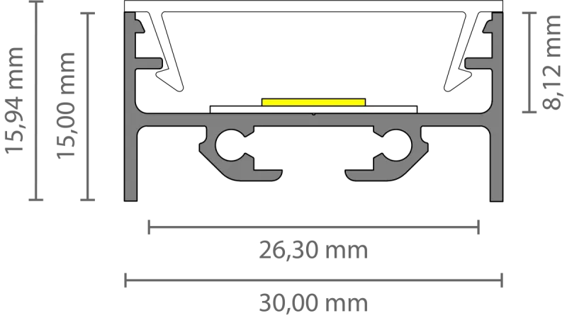 Breites LED Alu Aufbauprofil 2m EXO-N3_24 (24 mm) –| Aluminiumprofil für LED-Strips