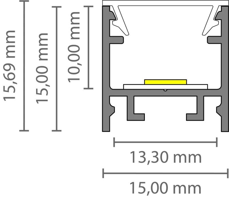 Schmales LED Alu Aufbauprofil 2m EXO-A2-13 (13mm) –| Flaches Aluprofil für LED-Strips