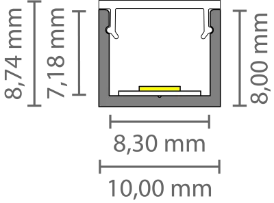 Ultraslim LED Alu Aufbauprofil 2m Exo-A0-8 (8mm) –| Flaches Aluminiumprofil für LED-Strips