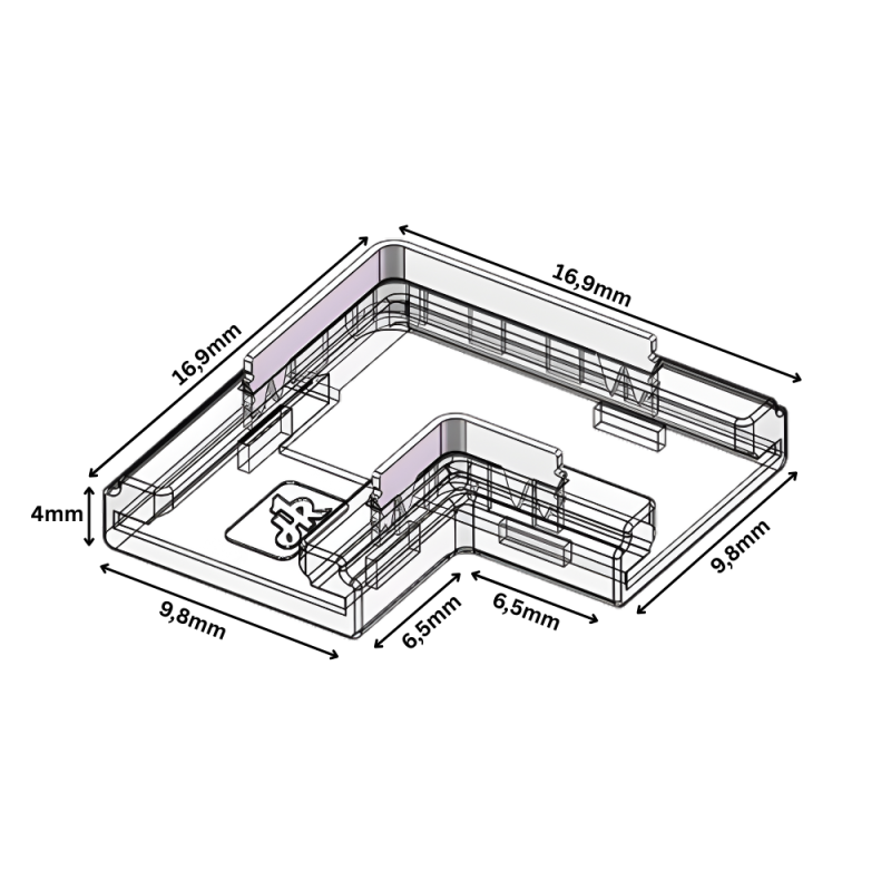 LED Streifen Eckverbinder 2-polig, lötfrei – für 8 mm COB LED-Streifen ohne Kabel – ideal für einfarbige Anwendungen – werkzeugfreie Verbindung für saubere LED-Installationen – SK-LED