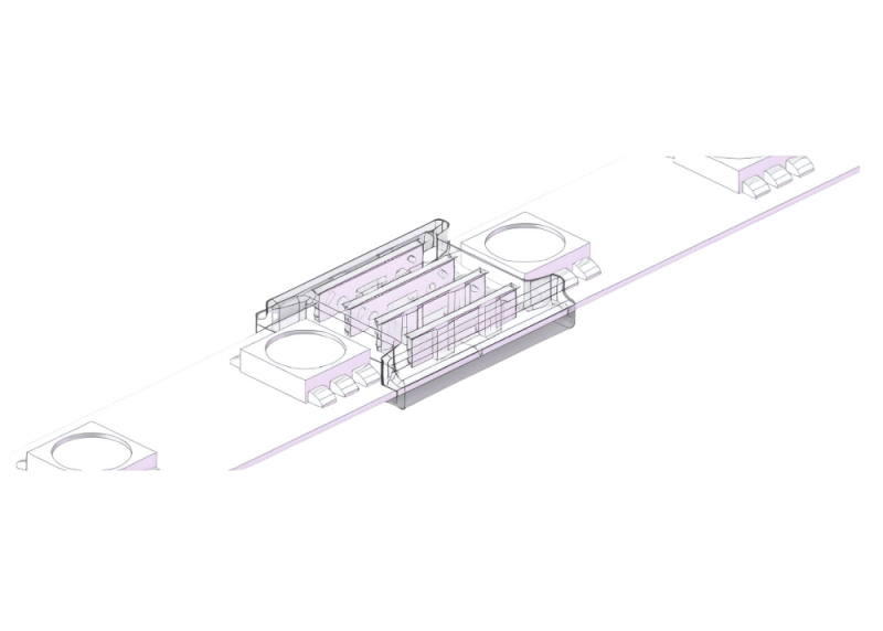 4-poliger LED Strip Verbinder, lötfrei, für 10mm RGB SMD LED Streifen – werkzeuglose Verbindung von Streifen-zu-Streifen, 24V DC kompatibel, SK-LED Schnellverbinder für saubere Installation