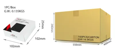MiBoxer K0 CCT LED Drehregler Fernbedienung mit Verpackung und Karton Abmessungen für LED Steuerung 2.4GHz