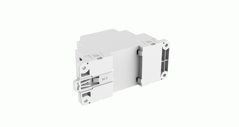 DALI DMX Signal Converter DMC Rückseite mit Hutschienenhalterung zur Montage