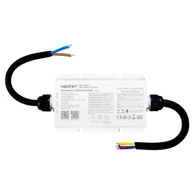 MiBoxer 5-in-1 LED Controller WL5-WP – IP67, WiFi 2.4 GHz, RGB/CCT/RGBW/RGBCCT – 12–48 V – SK-LED Wasserdichter MiBoxer WL5-WP 5-in-1 LED Controller für RGB, RGBW, CCT und RGBCCT LED-Streifen – 12-48 V DC, WiFi 2.4 GHz Funksteuerung, kompatibel mit Tuya und Smart-Home-Systemen – SK-LED