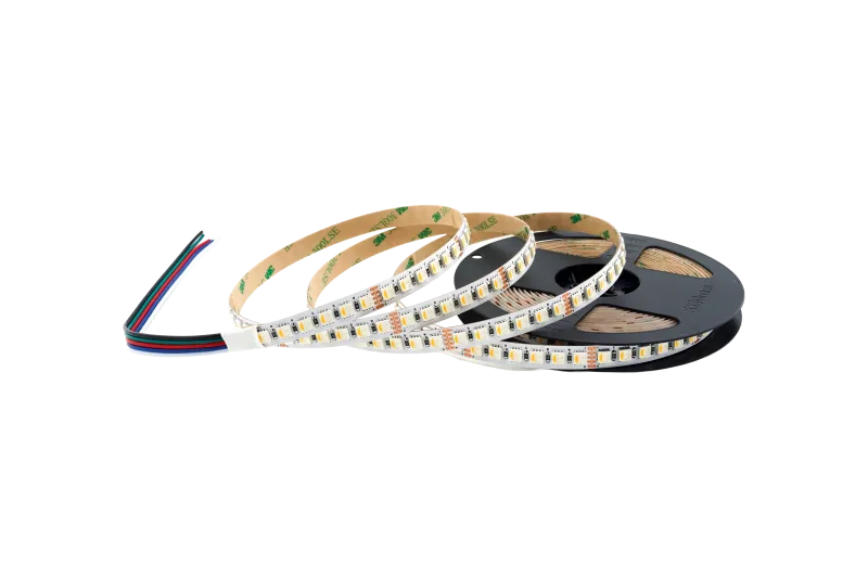 LED Streifen Set RGBW – SMD LED Streifen 24V, 4-in-1, 19,2 W/m, 5m, RGB + Warmweiß 3000K – SS150 Netzteil, SZ5 Zigbee 3.0 Controller & C5 Fernbedienung Schwarz