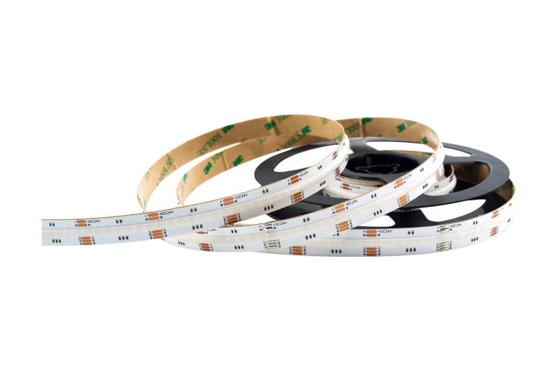 COB RGBW LED Streifen 12 mm 24 V mit 896 LEDs pro Meter und homogenem Lichtbild