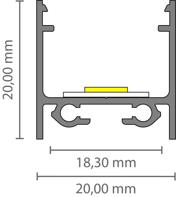 Hohes LED Alu Aufbauprofil 2m EXO-N2_16 (16 mm) –| Aluminiumprofil für LED-Strips