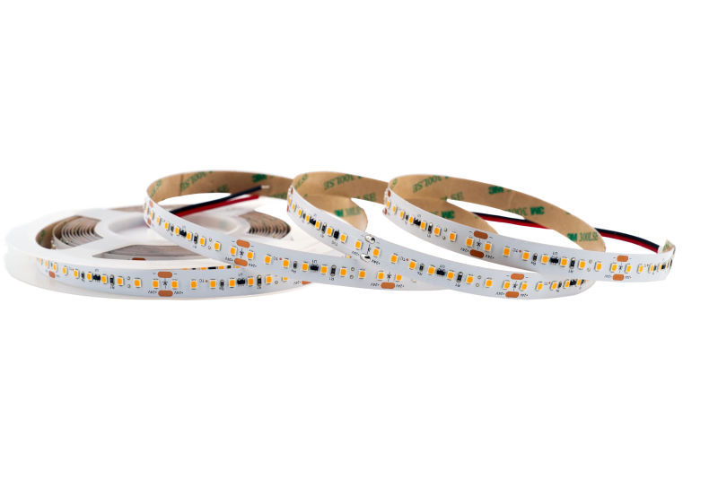 SMD LED-Streifen 12 mm, 24 V, 128 LED/m, 9 W/m – hochfarbtreuer LED-Strip mit CRI > 93 für professionelle Innenbeleuchtung – 5 m Rolle mit 3M-Klebeband – SK-LED
