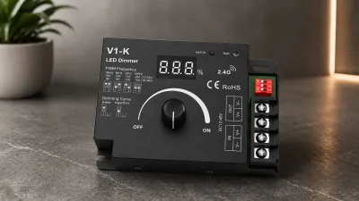LED Drehdimmer V1-K PWM Controller für 12V bis 48V LED Streifen mit Drehregler