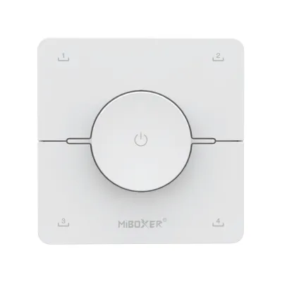 MiBoxer K0 CCT LED Drehregler Fernbedienung 2.4GHz Wandcontroller für LED Streifen MiBoxer K0 CCT LED Drehregler Fernbedienung in Weiß als Wandcontroller zur Steuerung von LED Streifen mit 2.4GHz Funk