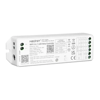 LED Streifen Set RGB Ultraschmal – COB LED Streifen 24V, 5 mm, 10 W/m, 5m, punktfrei – SS60 Netzteil, WL5 WiFi Controller & C5 Fernbedienung Schwarz