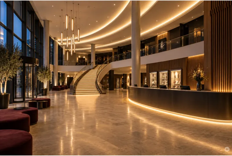 foyer-beleuchtung-indirekte-led-vouten-geschwungene-treppe