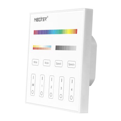 Milight MiBoxer X5 DMX512 LED Wandpanel – Touch-Bedienoberfläche mit Farbskala, 4-Zonen-Tasten und RGB+CCT Steuerung für LED Beleuchtung