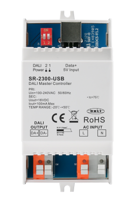 SR-2300-USB DALI Master Controller Hutschienenmodul USB DT6 DT8 HCL 64 Geräte 16 Gruppen 16 Szenen