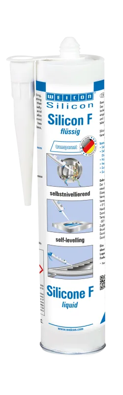 WEICON Silicon F Flüssigsilikon 310 ml transparent selbstnivellierend für Elektronik Verguss und Abdichtung