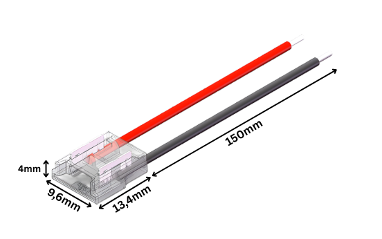 LED Strip-zu-Kabel Schnellverbinder 2-polig, lötfrei, für 8 mm LED-Streifen mit 15 cm Anschlusskabel – einfache, saubere Verbindung ohne Löten für COB & SMD LED-Strips – SK-LED