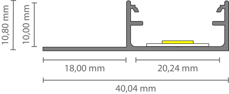 LED Fliesen-Abschlussprofil 2m EXO-F1H_16 (16 mm) – Flächenbündiges Fliesenprofil für LED-Strips